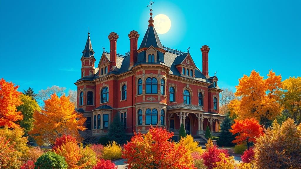Ethereal Victorian Mansion in Cosmic Dreamscape