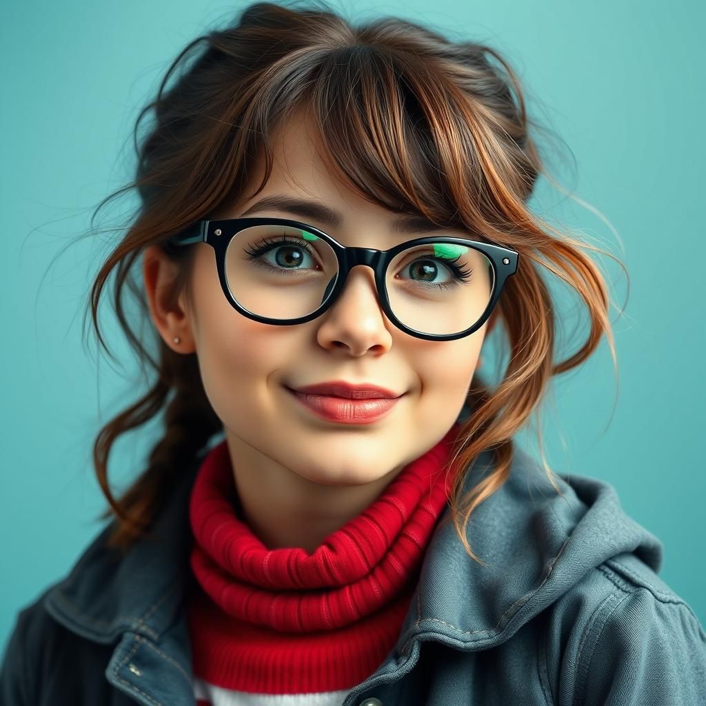 Attractive Geeky Girl with Glasses