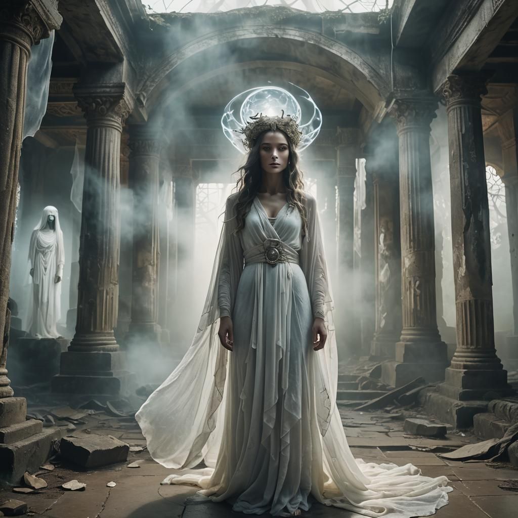 Goddess of Ghosts in Surreal Abandoned Temple