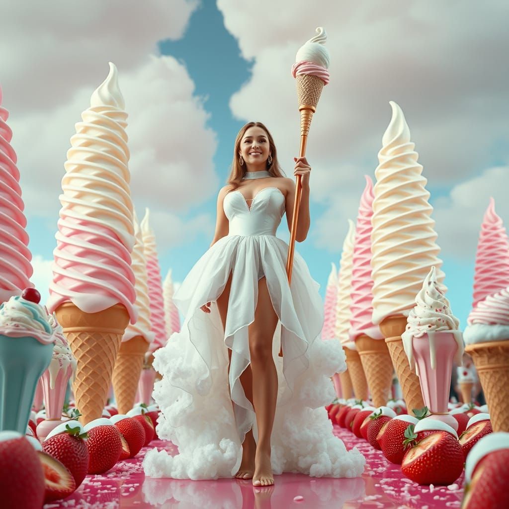 Ice Cream Paradise: Hyperrealistic Cinematic Film Still