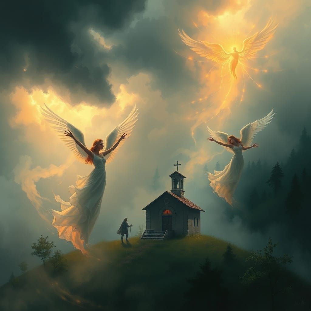 Mystical Balkan Valley Reveals Radiant Winged Women in Thund...