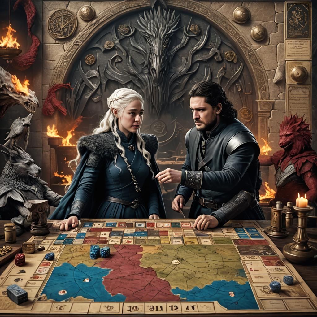 Daenerys and Jon Snow Board Game: Fantasy Art