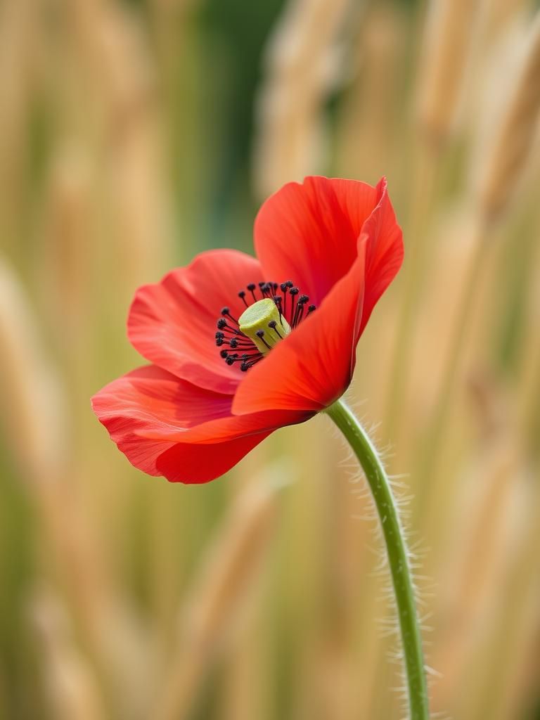 Close-Up Photo of a Red Poppy Flower