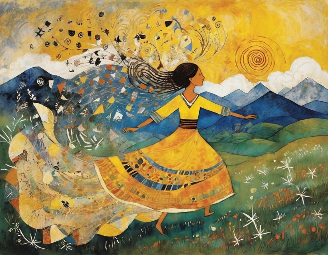 Surreal Whirlwind Figure in Vibrant Expressionist Style