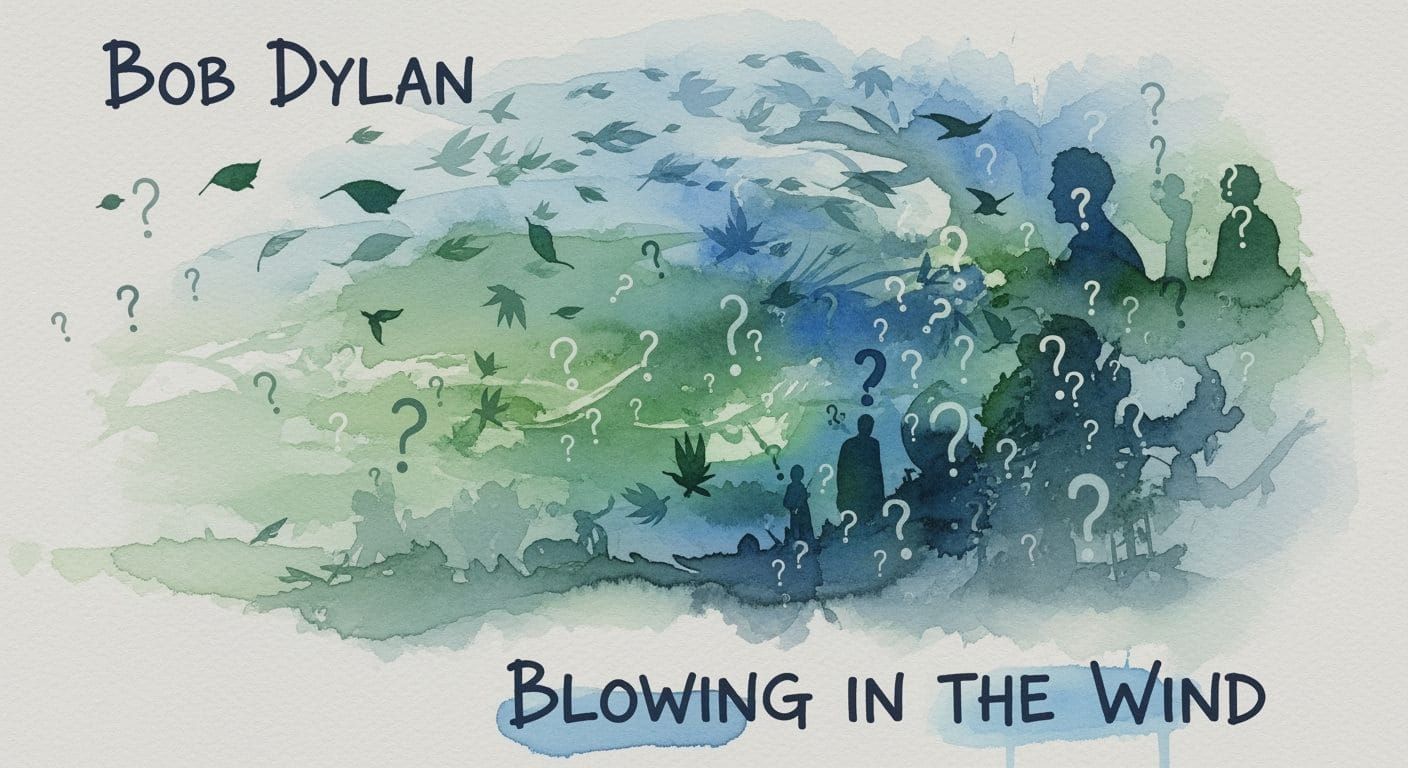 Bob Dylan Blowing in the Wind Watercolour
