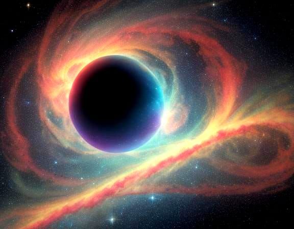 Luminous Space Worm in Deep Space Starfield