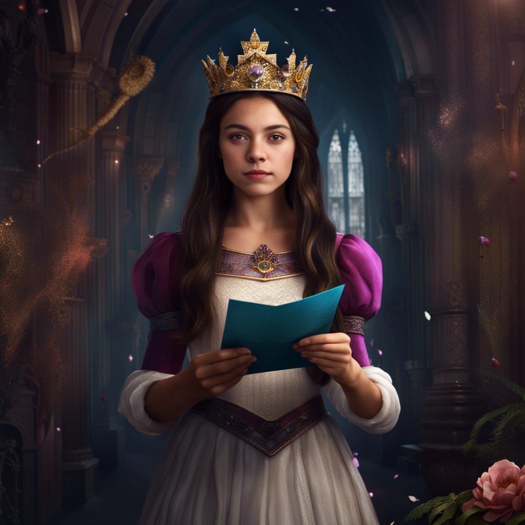 Teenage Princess with Letter, Fantasy Concept Art