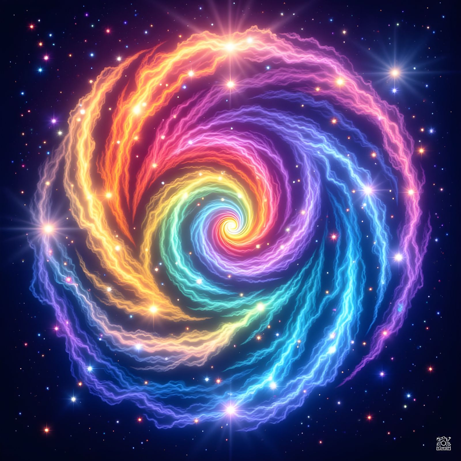 Abstract Twisted Rainbow Art