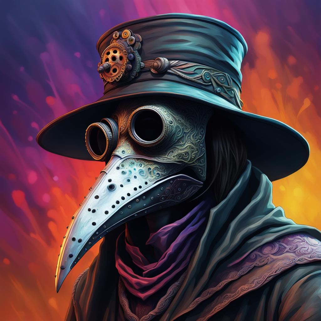 Intricately Detailed Female Plague Doctor Portrait