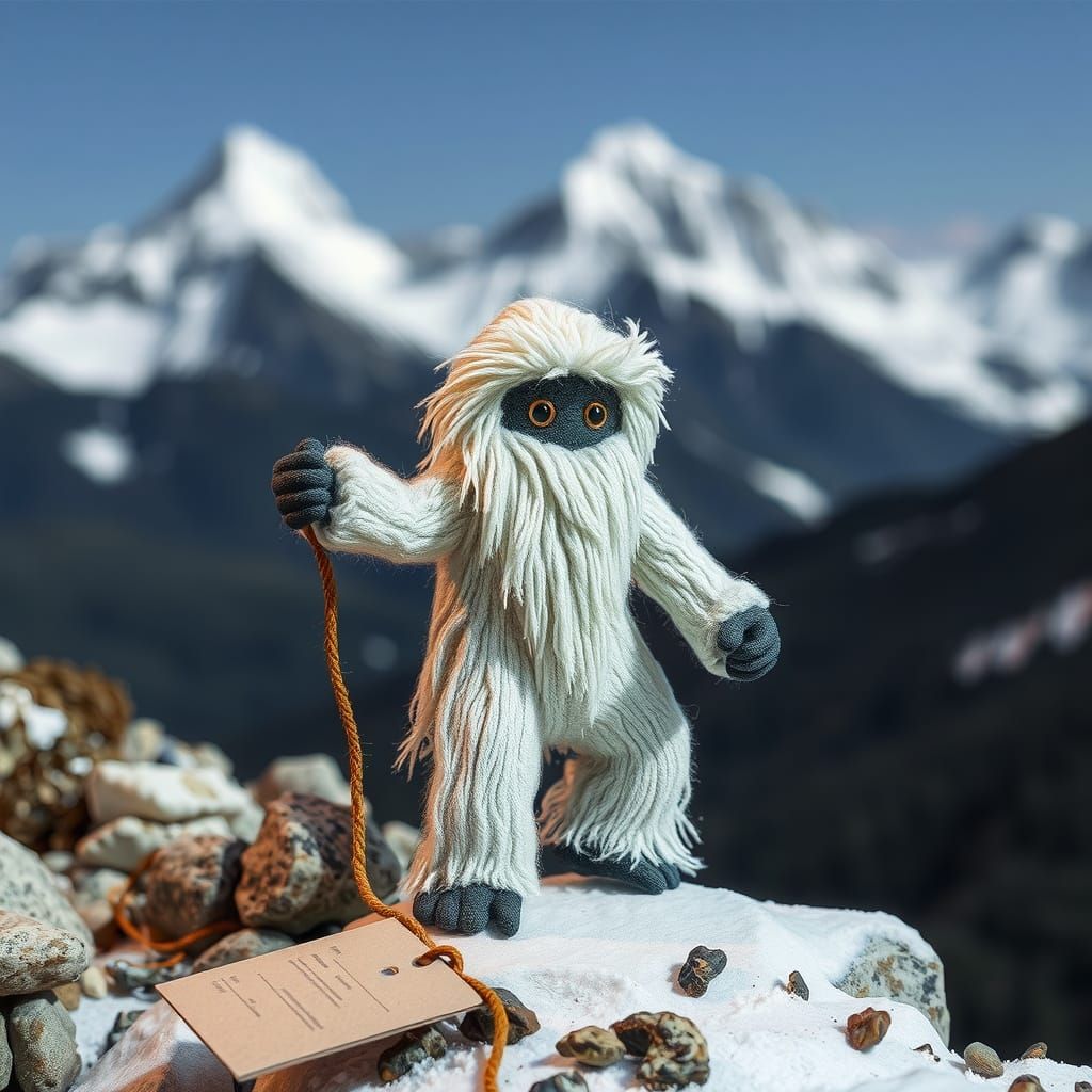 Fabric Yeti Sculpture