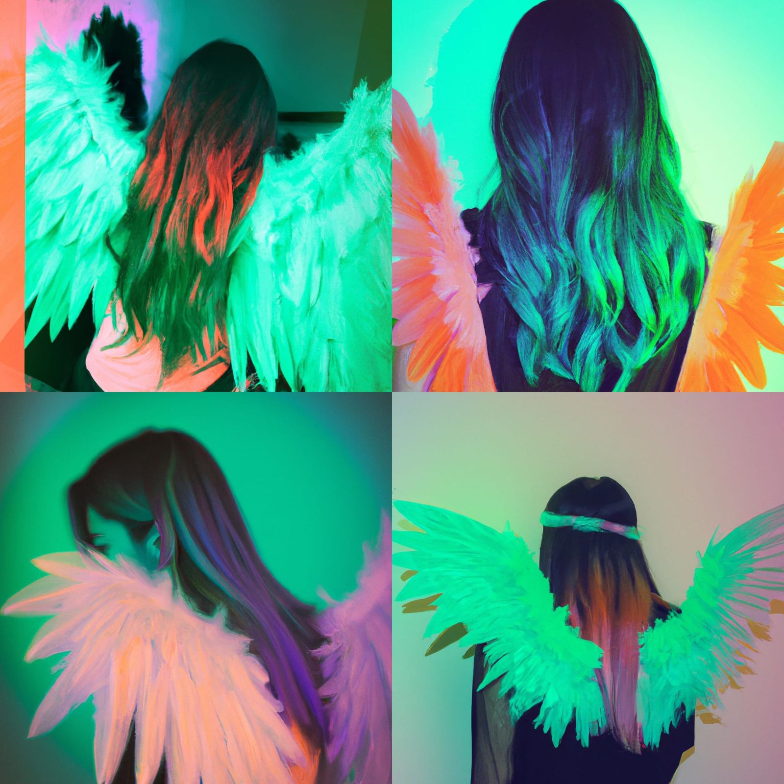 Fantasy Girls with Angel Wings Polaroid