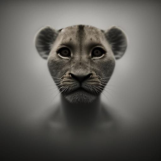 Simba Portrait in Style of Lee Jeffries