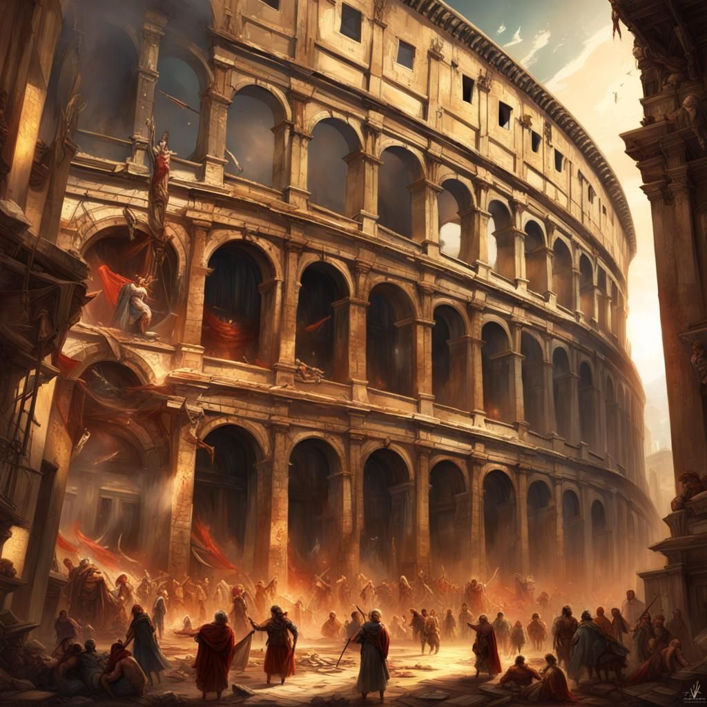 Acheronian Colosseum in Vrilpunk High Fantasy Style
