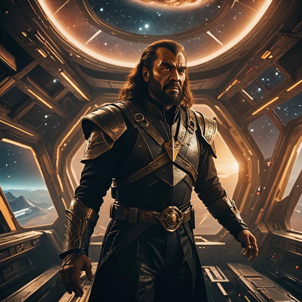 Klingon Captain on Bridge in Cinematic Style