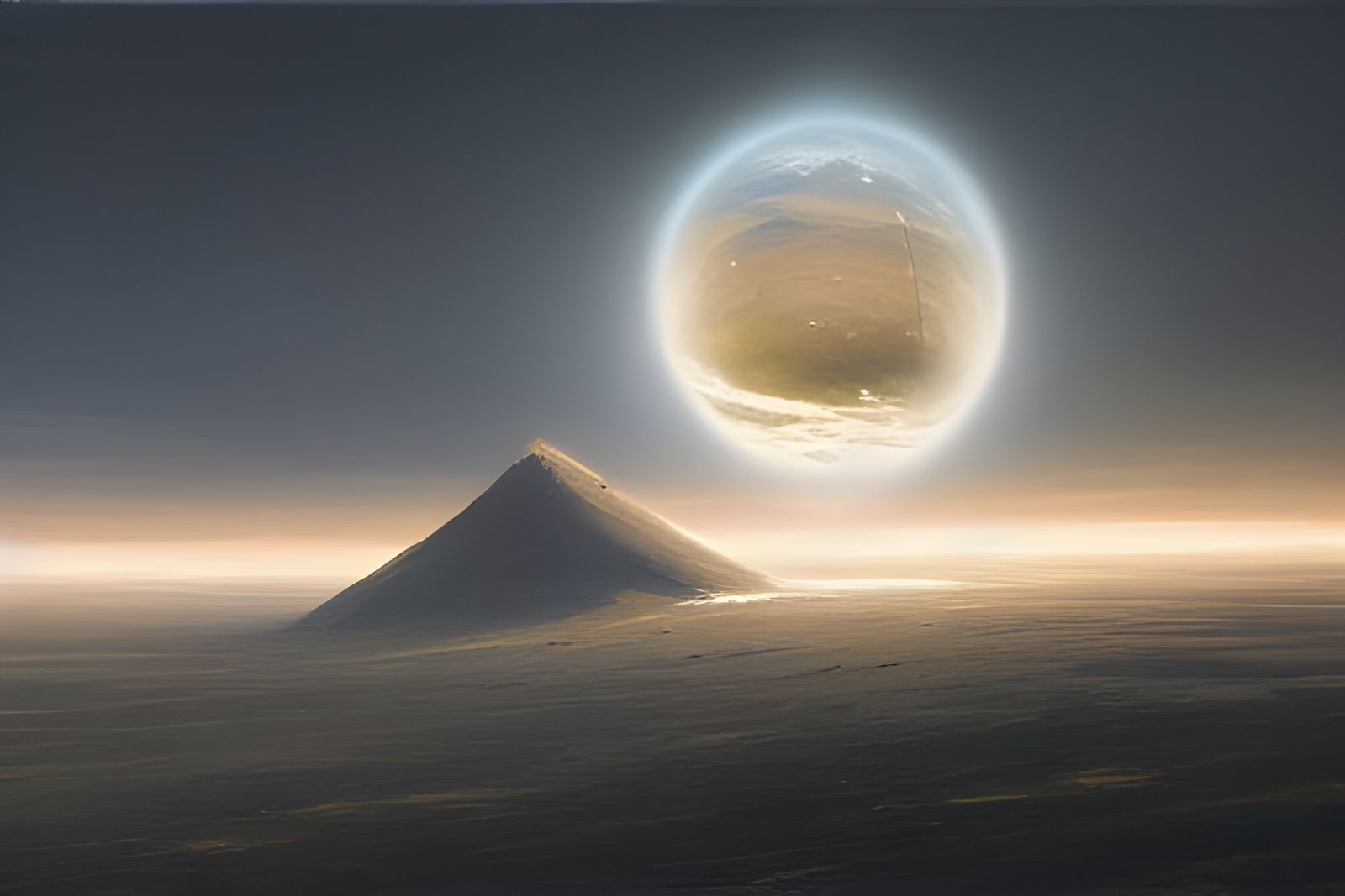 Earth's Perilous Dance: Oil Painting of a Sun-Bound World