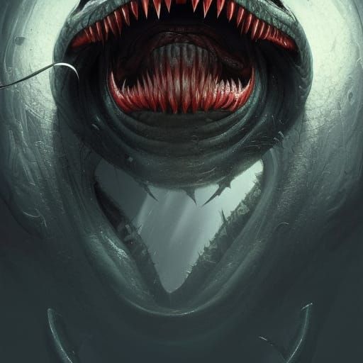 Menacing Viper with Fangs, Digital Art