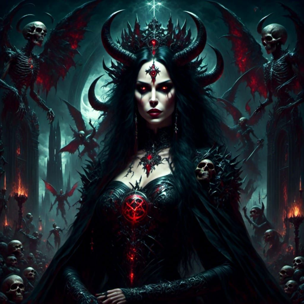 Gothic Goddess in Dark Elegance