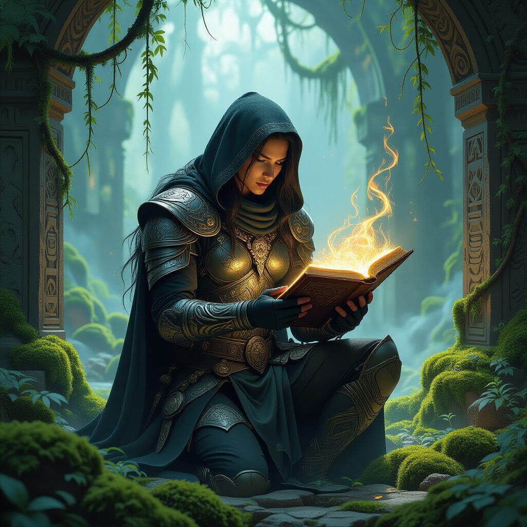 Raven Warrior Uncovers Ancient Tome in Forgotten Temple
