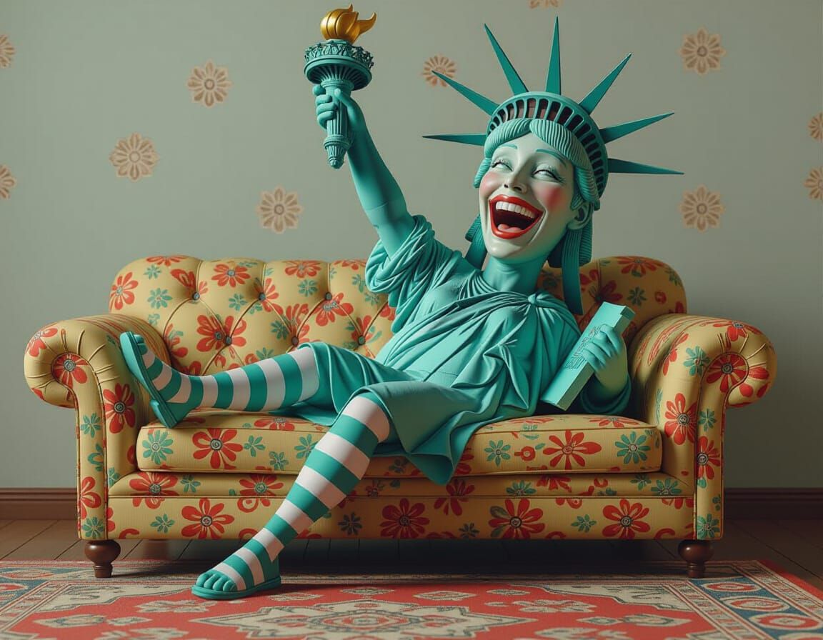 Statue of Liberty Character in Urban Street Art Style