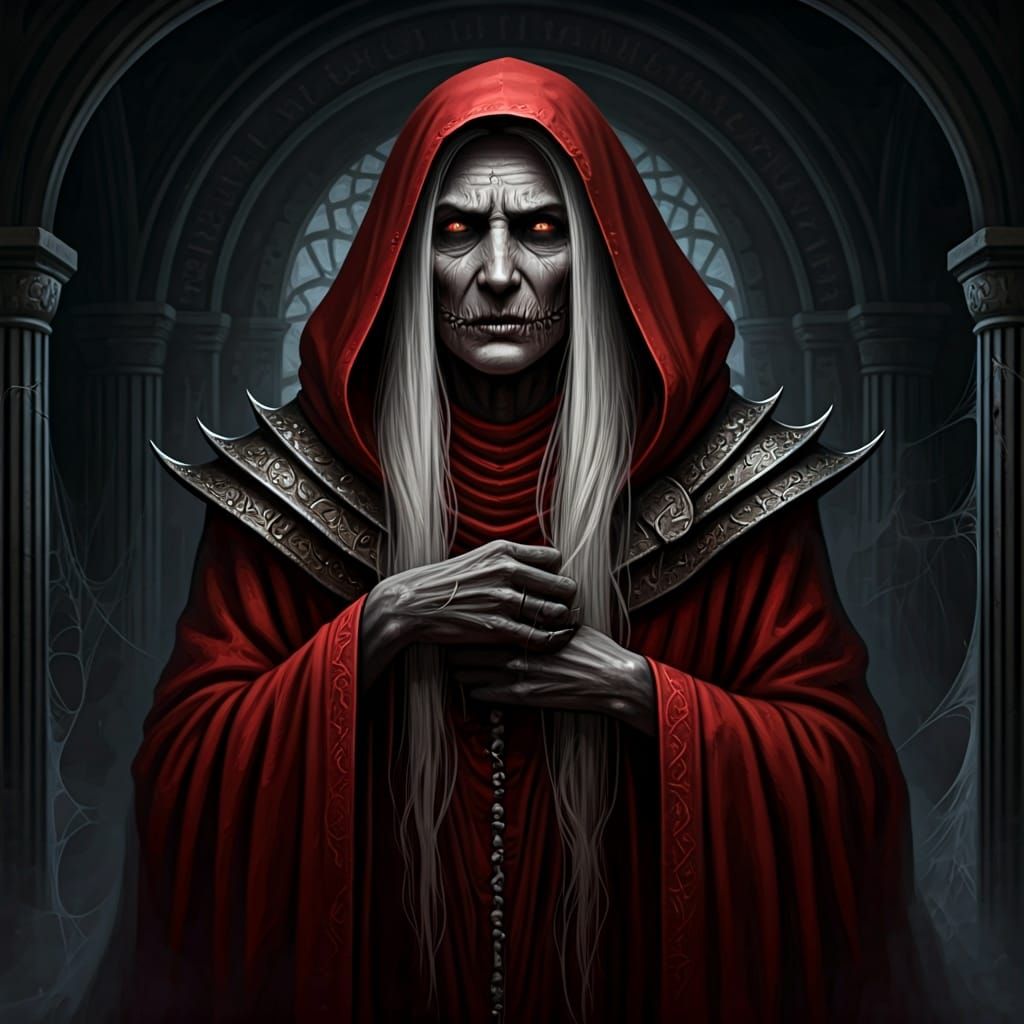 Dark Fantasy Portrait of Forgotten Drow Goddess