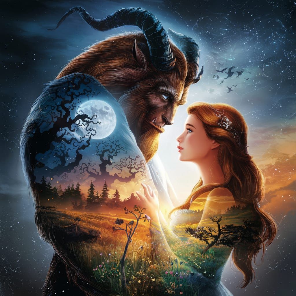 Beauty and the Beast: A Double Exposure Portrait