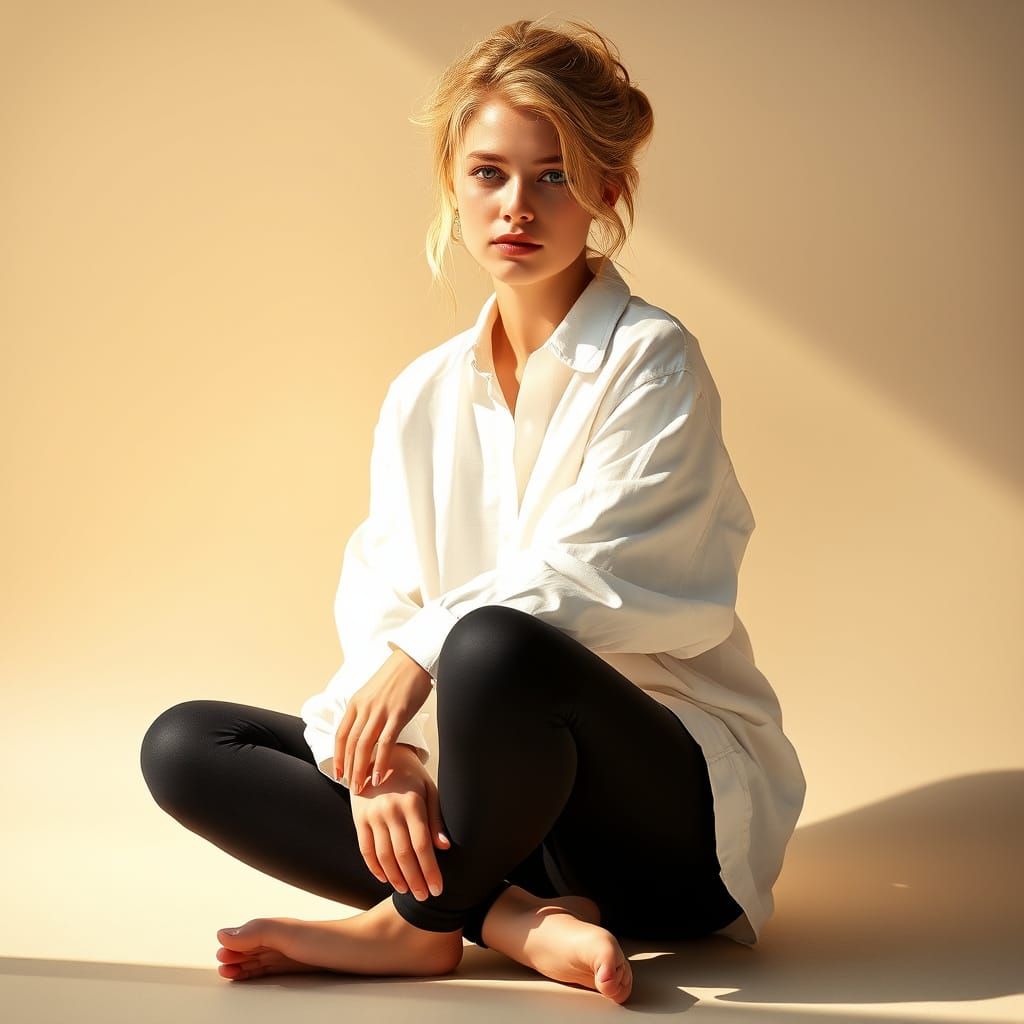 Elegant French Woman in Golden Light