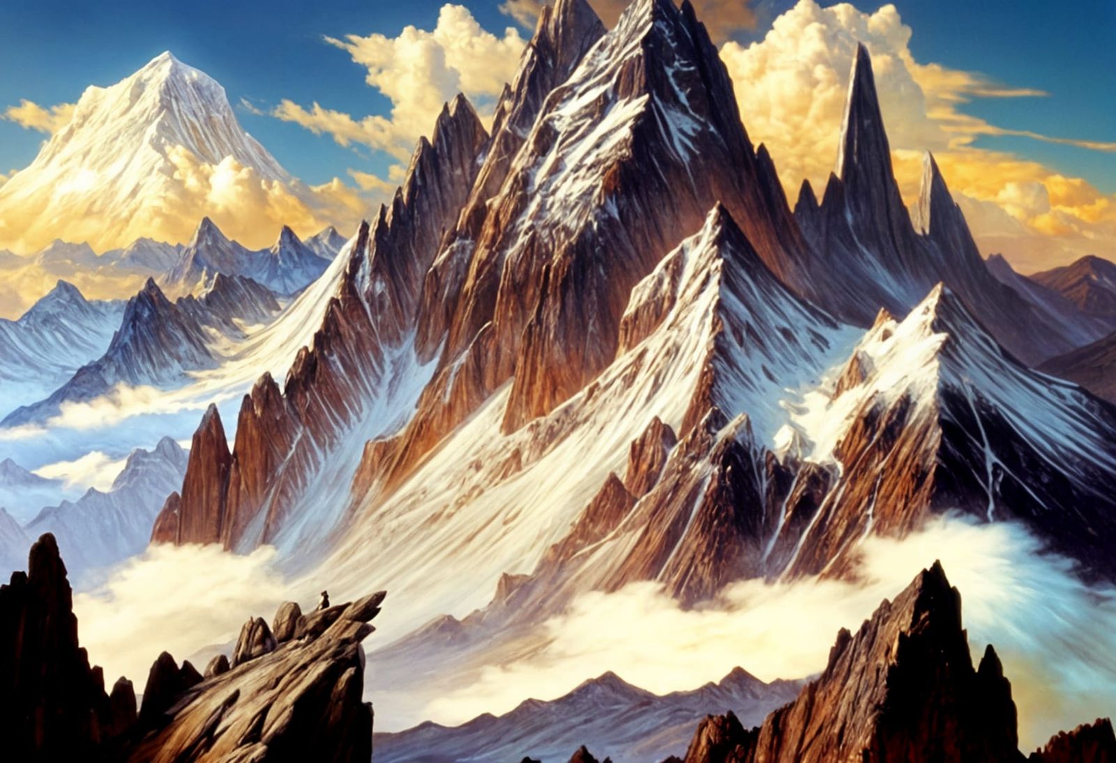 Breathtaking Mountain Landscape in Majestic Realism