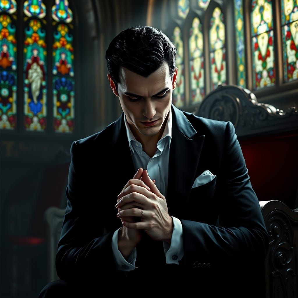 Vampire Seeks Redemption in a Hauntingly Lit Church