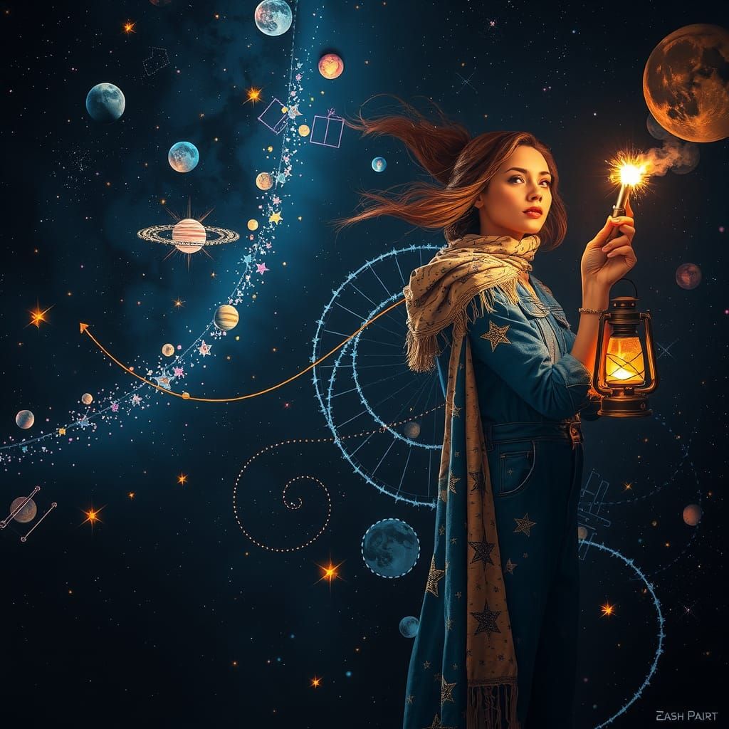 Celestial Goddess Paints the Cosmos with Starlight