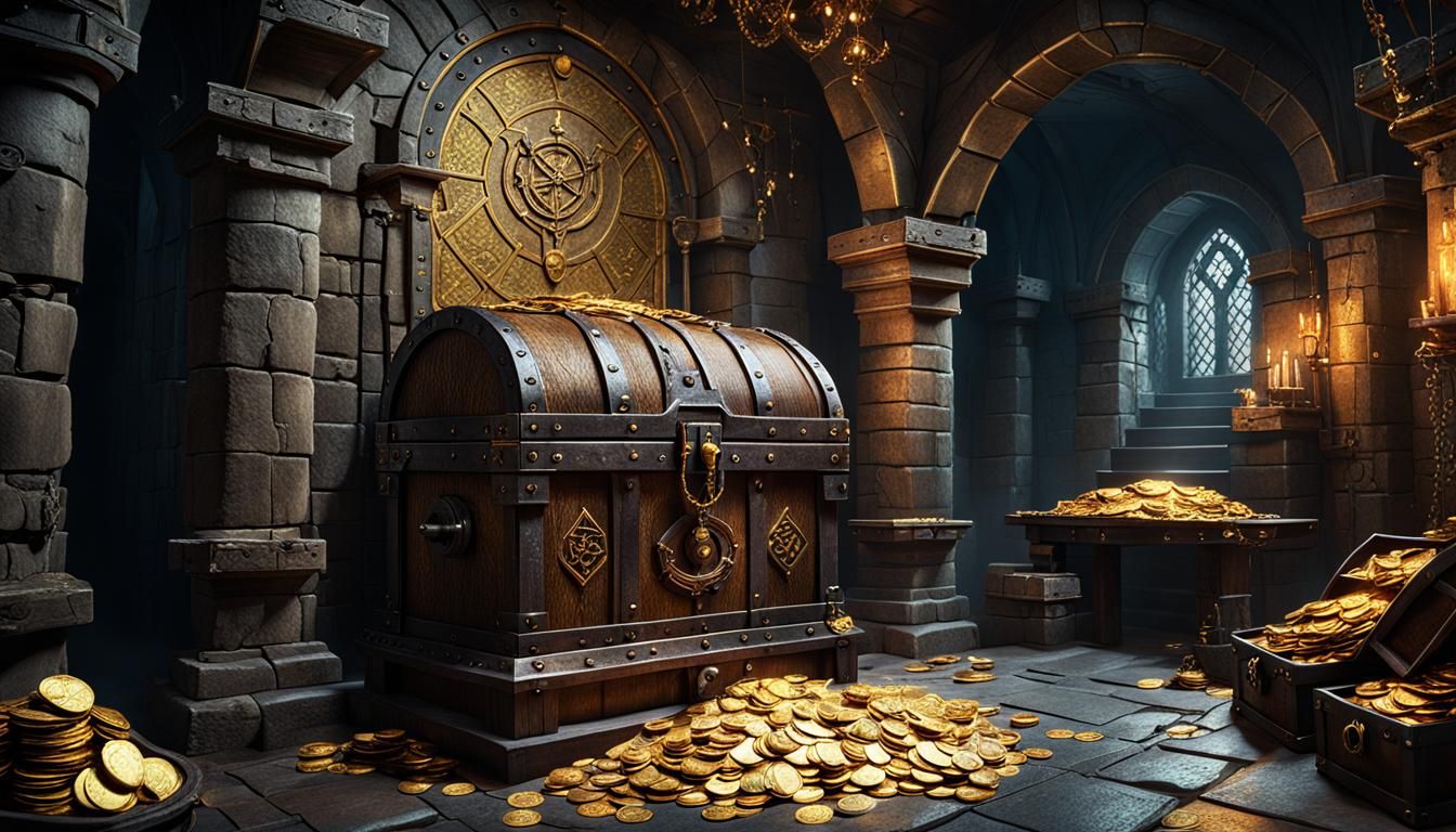 Dungeon Tower Treasure Room: Fantasy Concept Art