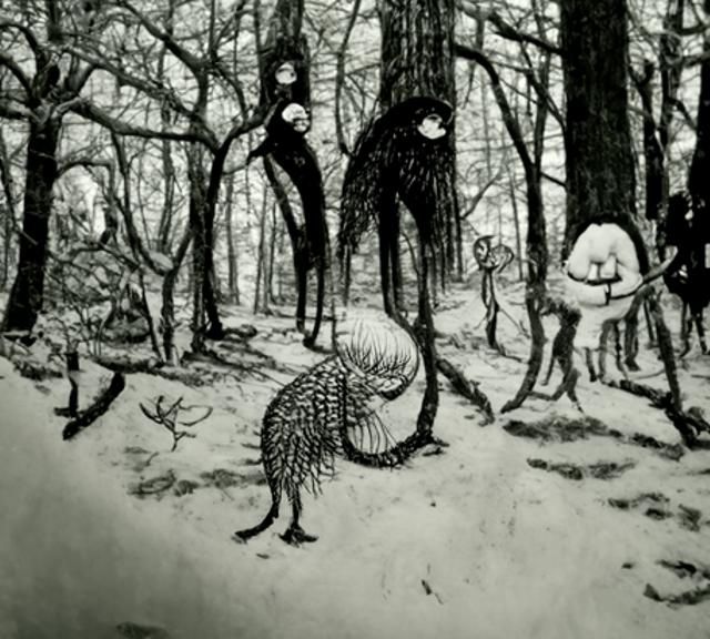 Cryptid Party: Pen and Ink Forest Drawing