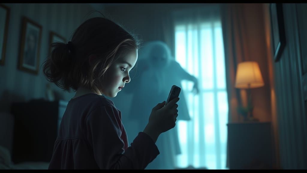 Ethereal Poltergeist Emerges from Phone Screen