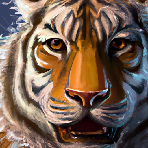 Beautiful Tiger Portrait in Hyperdetailed Digital Art