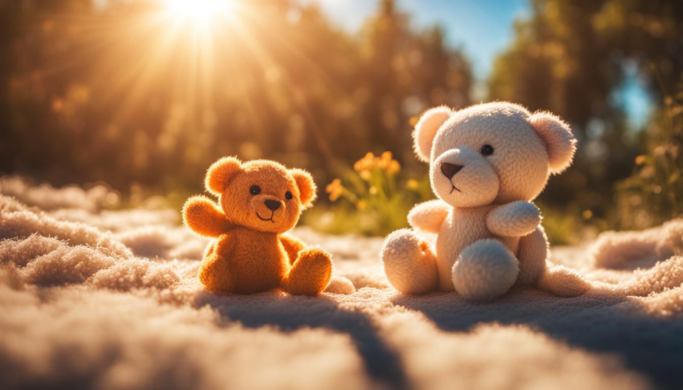 Cute Stuffed Animal Soaked in Sunshine