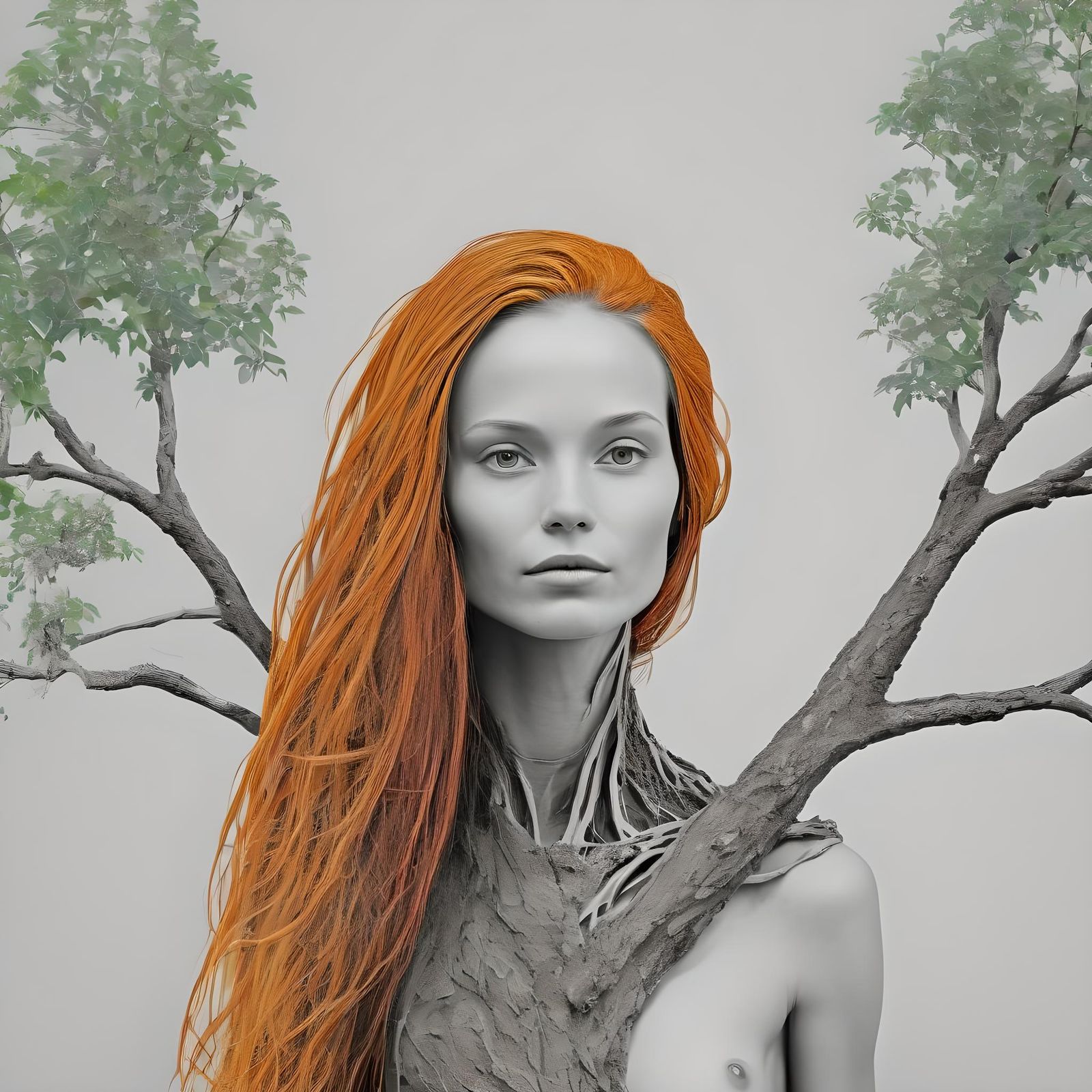 AI Generated Image of a Tree Woman
