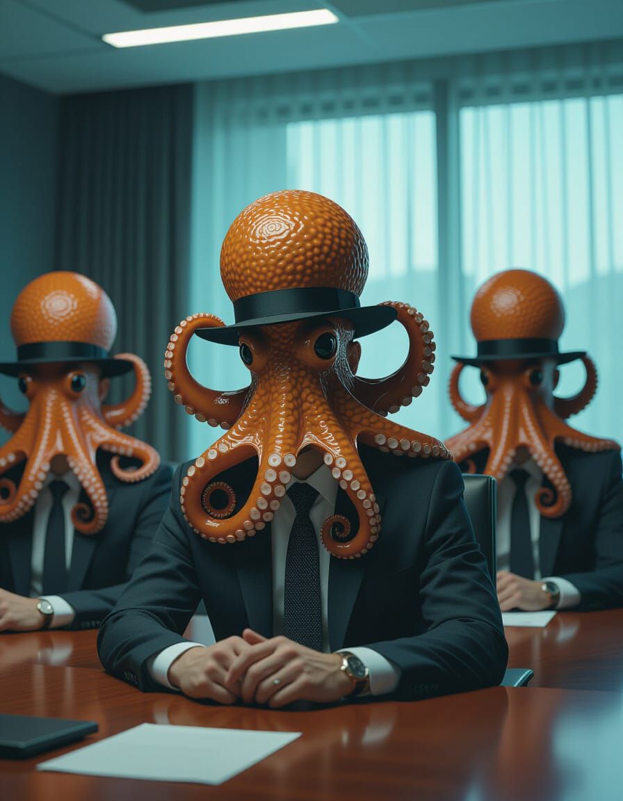 Octopus Hats in Corporate Meeting Room
