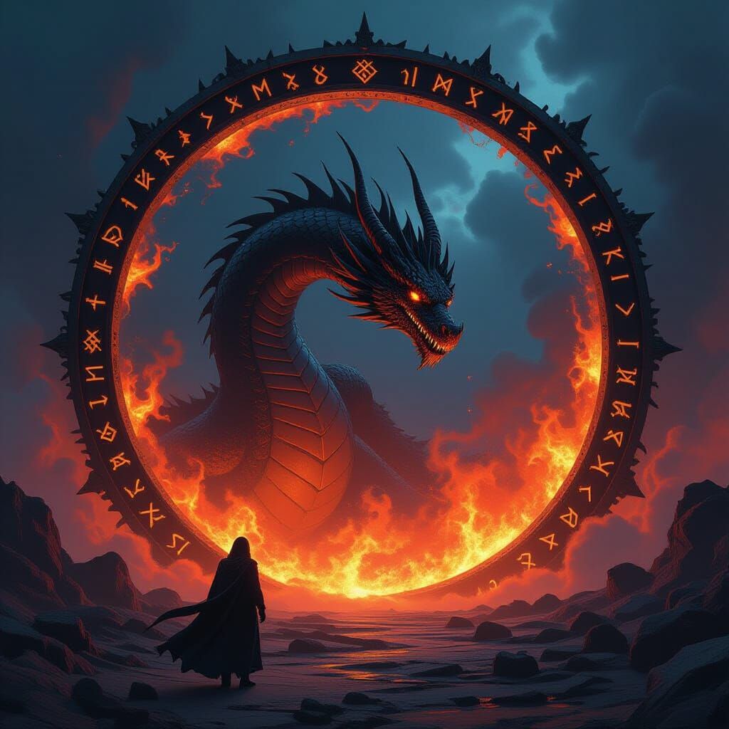 Black Dragon Unleashes Fire in Earth's Core Portal