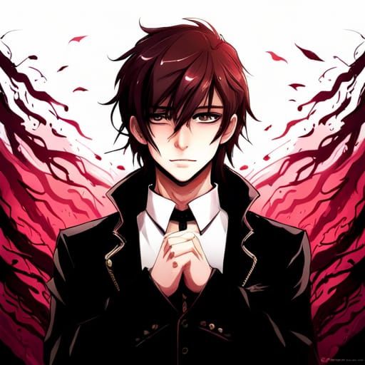 Visual Kei Man in Anime Key Visual Style