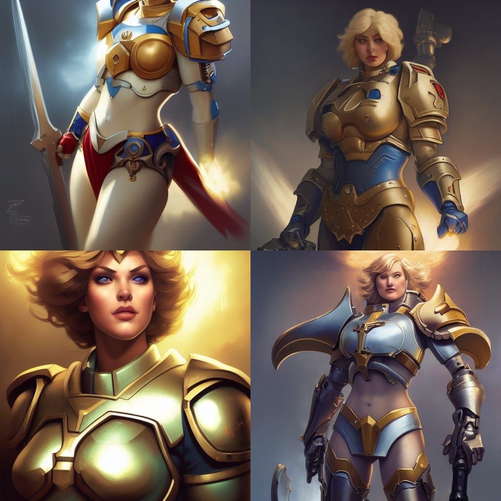 Powergirl as Warhammer 40k Primarch Spartan