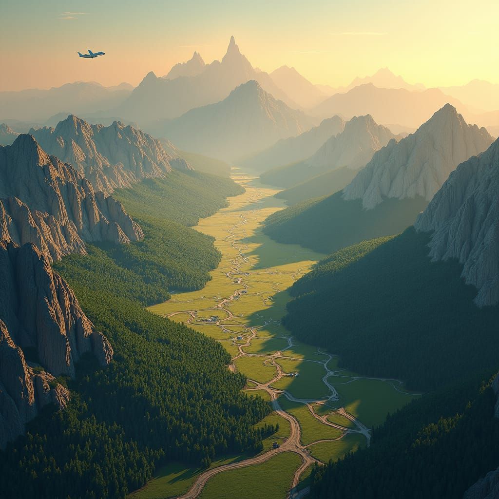 Detailed Matte Painting of United States Landscapes