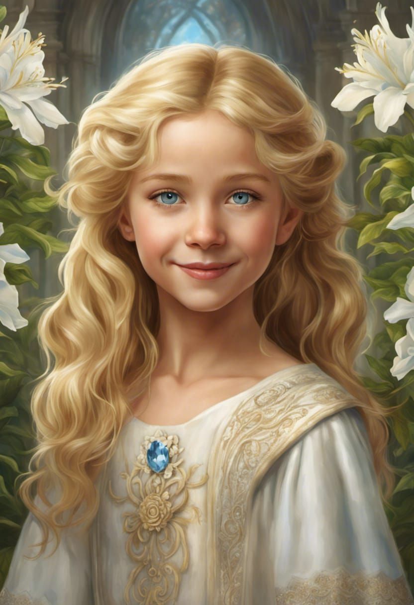 Ethereal Medieval Girl Portrait in Hyperrealistic Style