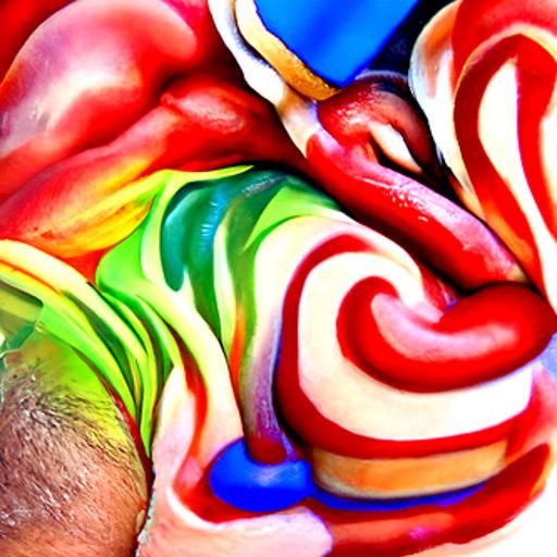 Gay Lovers Embrace in Candyland Gouache Art