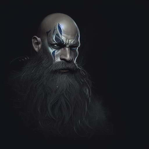 Dark Wizard Portrait in Detailed Fantasy Art Style