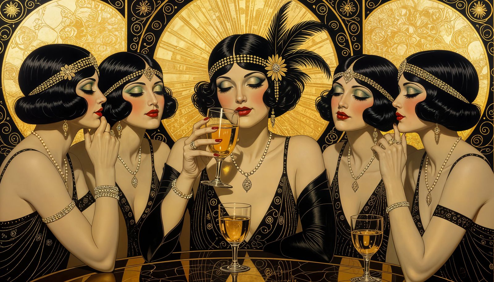 Speakeasy Scene in Surreal Fantasy Painting Style