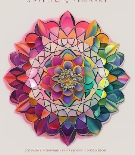 Rainbow Flower Mandala in Sci-Fi Fantasy Style
