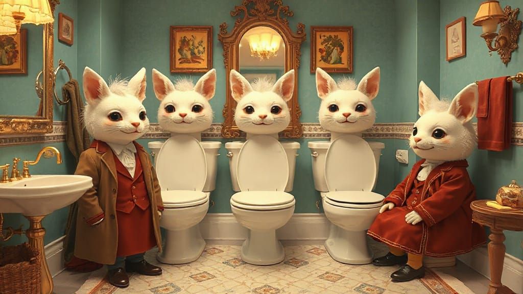 The Whirlingtons: An Anthropomorphic Toilet Family Portrait