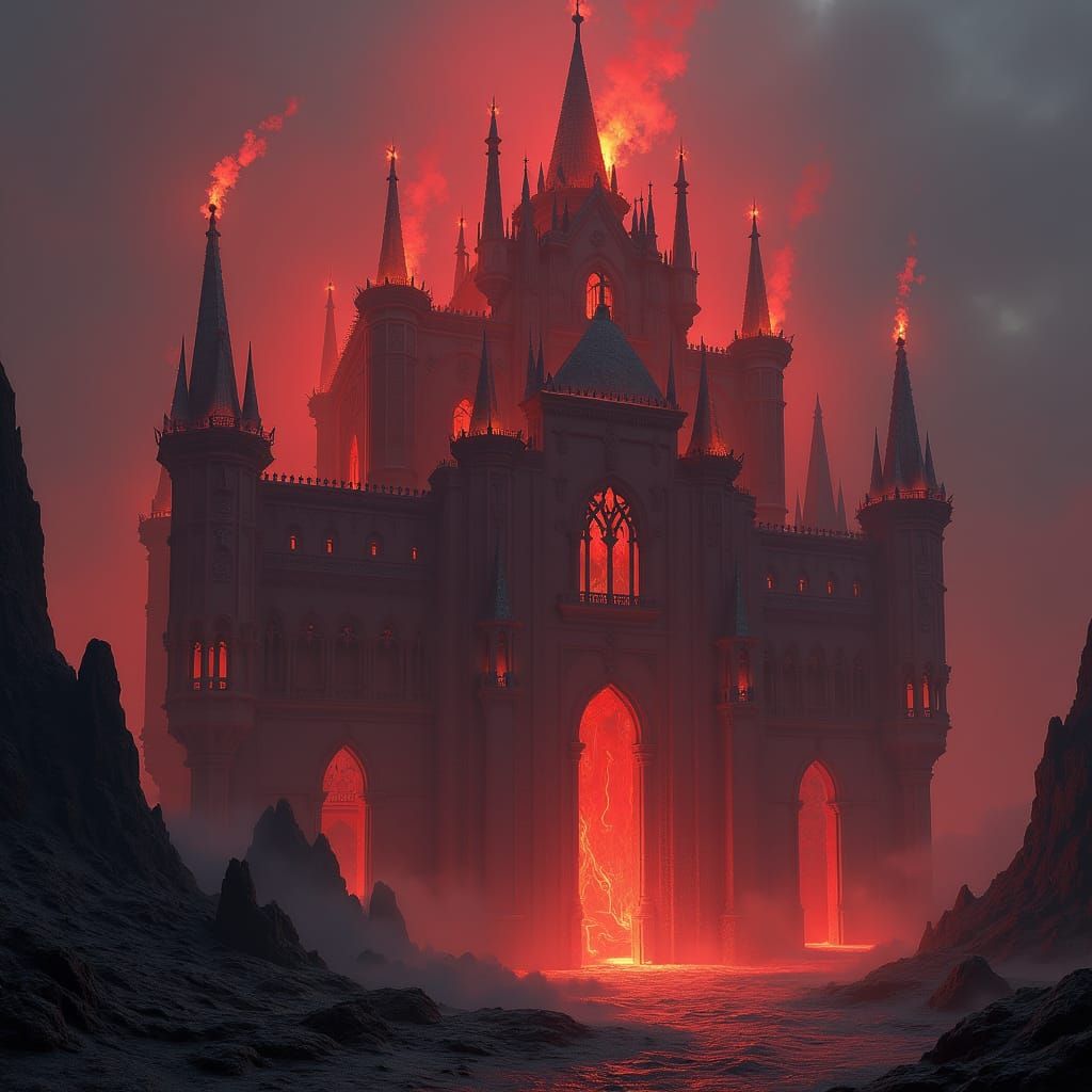 Warhammer Khorne Fortress in Crimson and Gold Hues