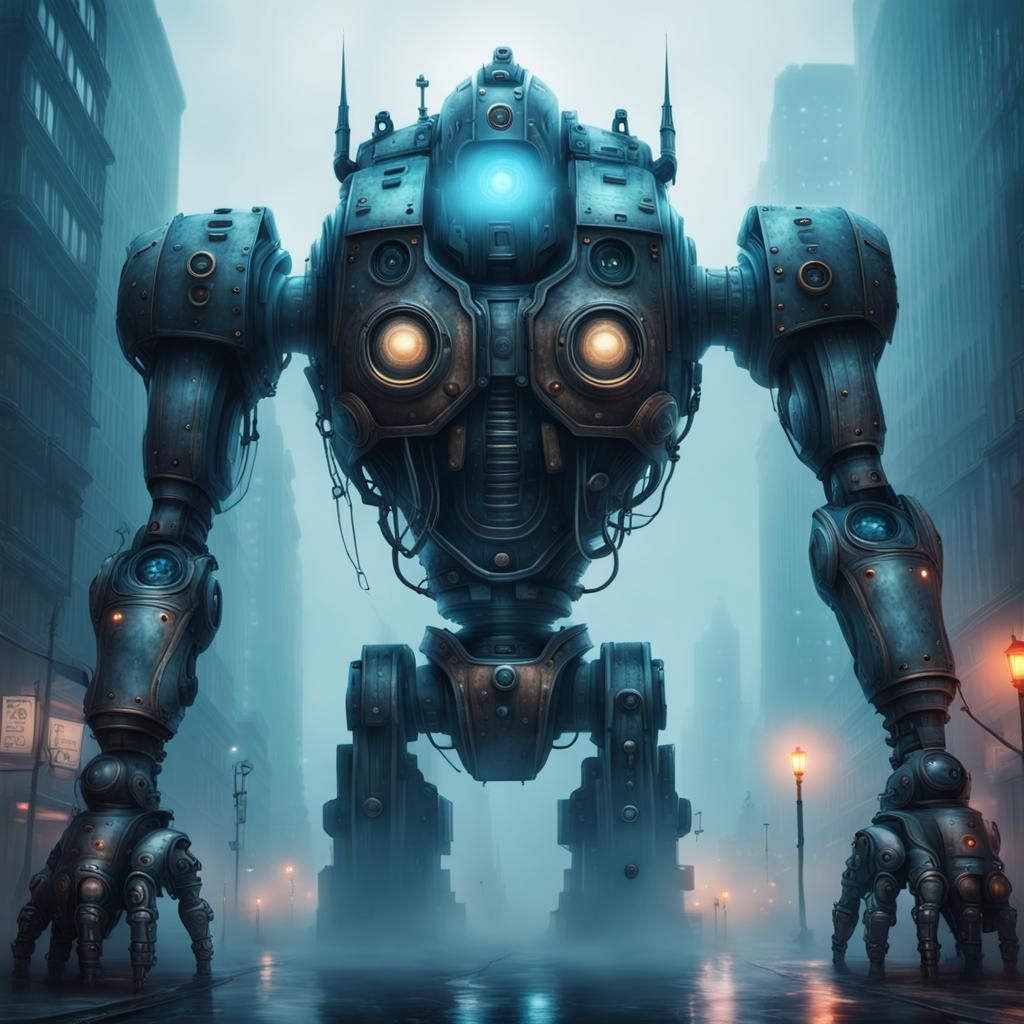 Giant Robot in the fog👀🤖