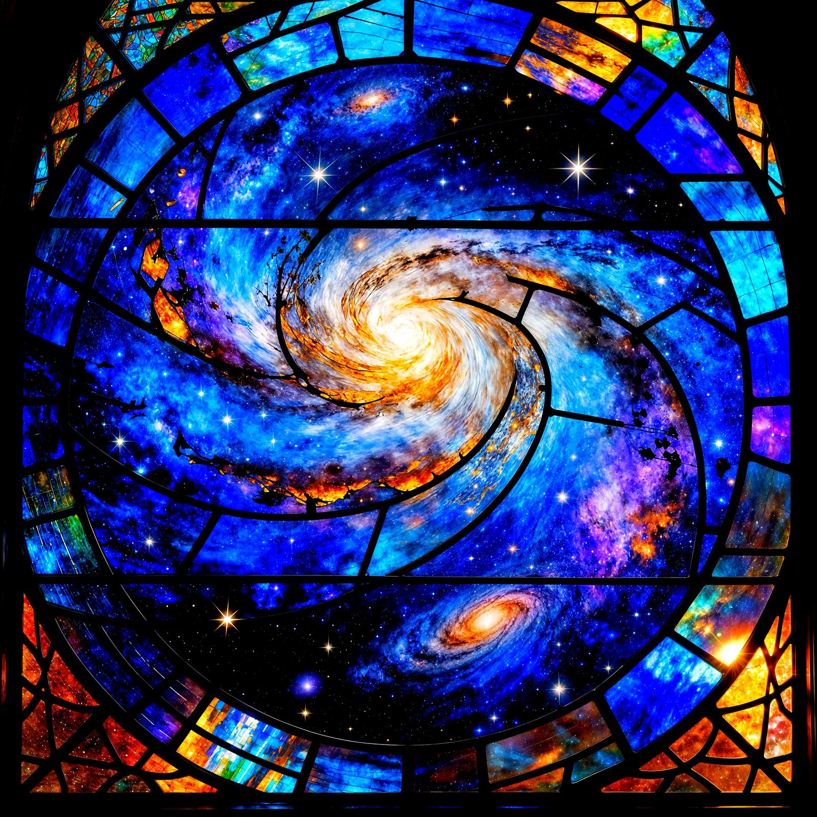 Milky Way Galaxy Stained Glass Art