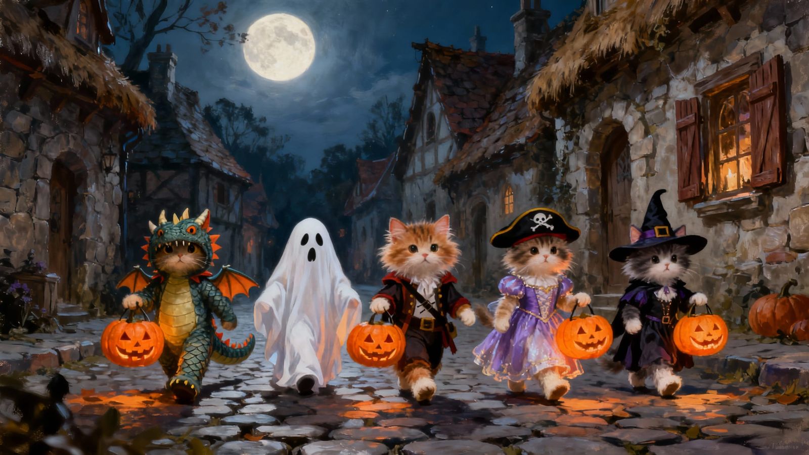 5 Cute Kittens in Halloween Costumes Trick-or-Treating